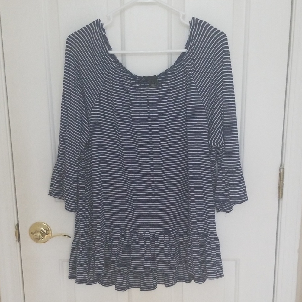 Long-sleeved peplum blouse